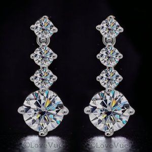 Certified 2.6ct. t.w. Diamond Brilliant Cut Dangle Drop Earrings  VVS1